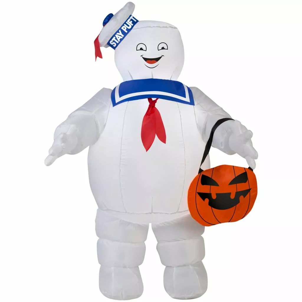 Gemmy Airblown Inflatable Stay Puft with Pumpkin Tote, Self-Inflates, G-72187 3 Gemmy Airblown Inflatable Stay Puft with Pumpkin Tote, Self-Inflates, G-72187