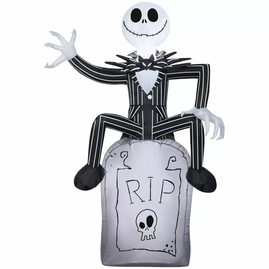 Gemmy Airblown Inflatable Jack Skellington on Tombstone, Self-Inflates, G-74039 3 Gemmy Airblown Inflatable Jack Skellington on Tombstone, Self-Inflates, G-74039