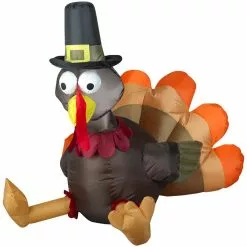 Gemmy Outdoor Airblown Inflatable Pilgrim Turkey, Self-Inflates, G-64135