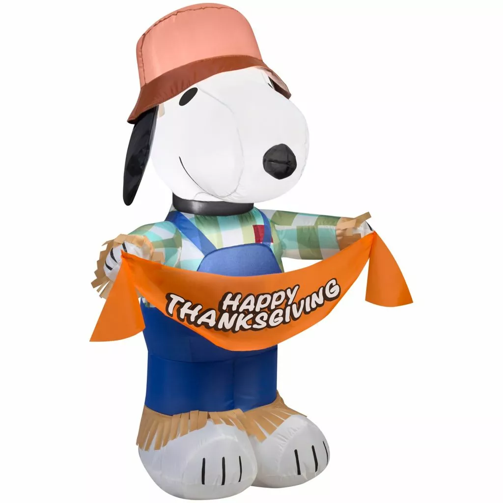 Gemmy Airblown Inflatable Snoopy as Scarecrow, Self-Inflates, G-70445 3 Gemmy Airblown Inflatable Snoopy as Scarecrow, Self-Inflates, G-70445