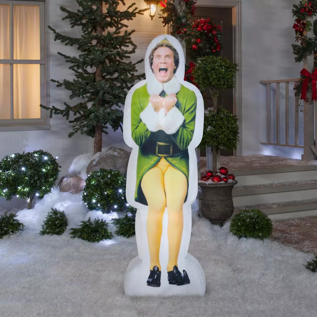 Gemmy Photorealistic Airblown Excited Buddy the Elf Christmas Inflatable Decor, G-110799 4 Gemmy Photorealistic Airblown Excited Buddy the Elf Christmas Inflatable Decor, G-110799 - Image 2