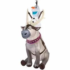 Gemmy Airblown-Olaf Sitting on Sven Disney Inflatable Decor, G-11431