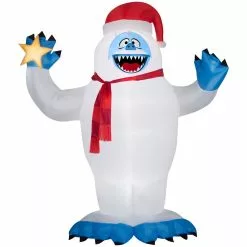 Gemmy Airblown-Bumble with Santa Hat Inflatable Decor, G-14545