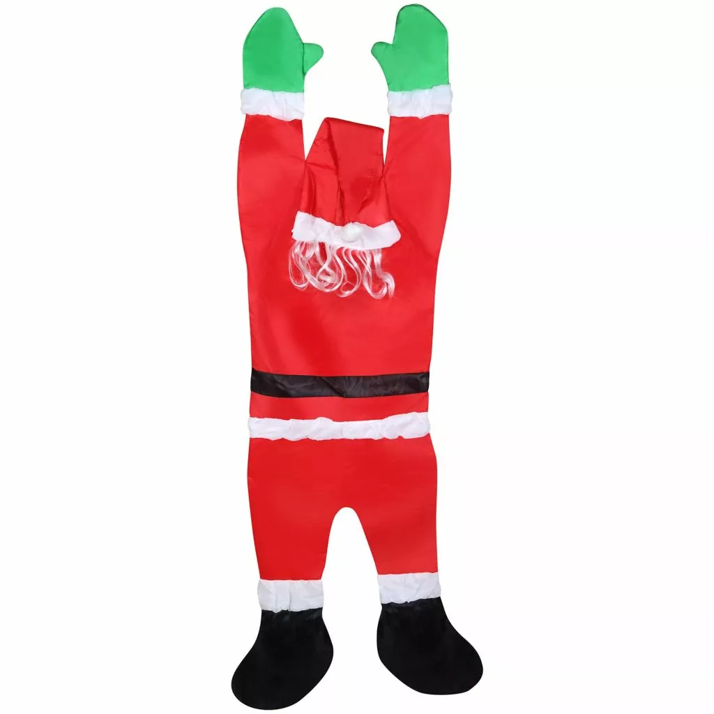 Gemmy Seasons Greetings Santa Hanging from Gutter Holiday Decoration, 5.5 ft. Tall, G-15307 3 Gemmy Seasons Greetings Santa Hanging from Gutter Holiday Decoration, 5.5 ft. Tall, G-15307