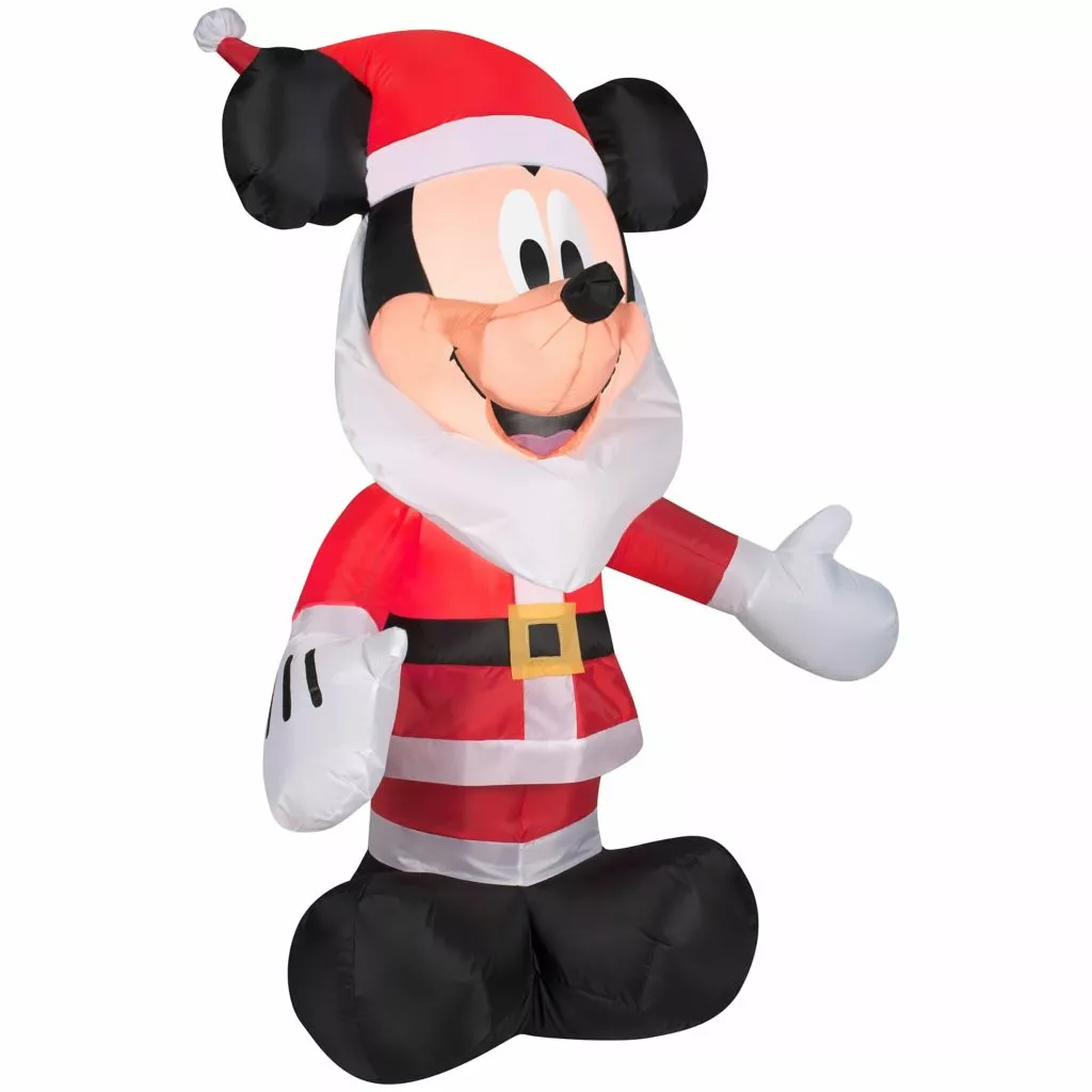 Gemmy Airblown Mickey with Santa Beard Christmas Inflatable 3 Gemmy Airblown Mickey with Santa Beard Christmas Inflatable