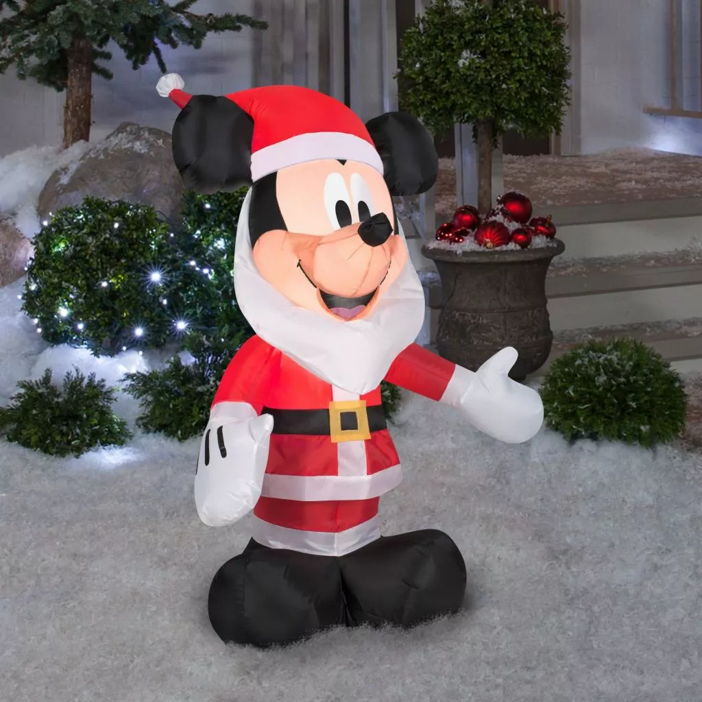 Gemmy Airblown Mickey with Santa Beard Christmas Inflatable 4 Gemmy Airblown Mickey with Santa Beard Christmas Inflatable - Image 2