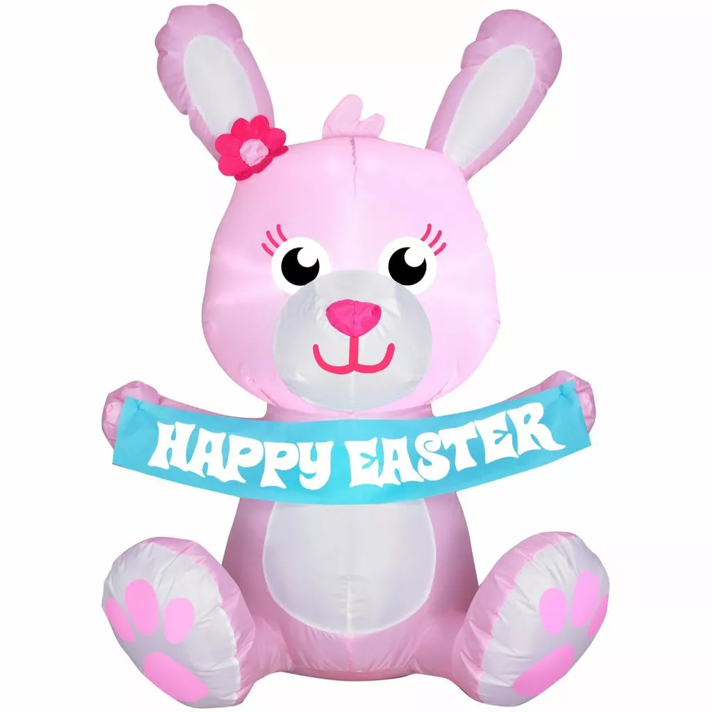 Gemmy Airblown Outdoor Happy Easter Pink Bunny Inflatable 3 Gemmy Airblown Outdoor Happy Easter Pink Bunny Inflatable