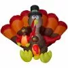 Gemmy 6 ft. Airblown Inflatable Turkey Family Scene, LED, Self-Inflates, G-74308