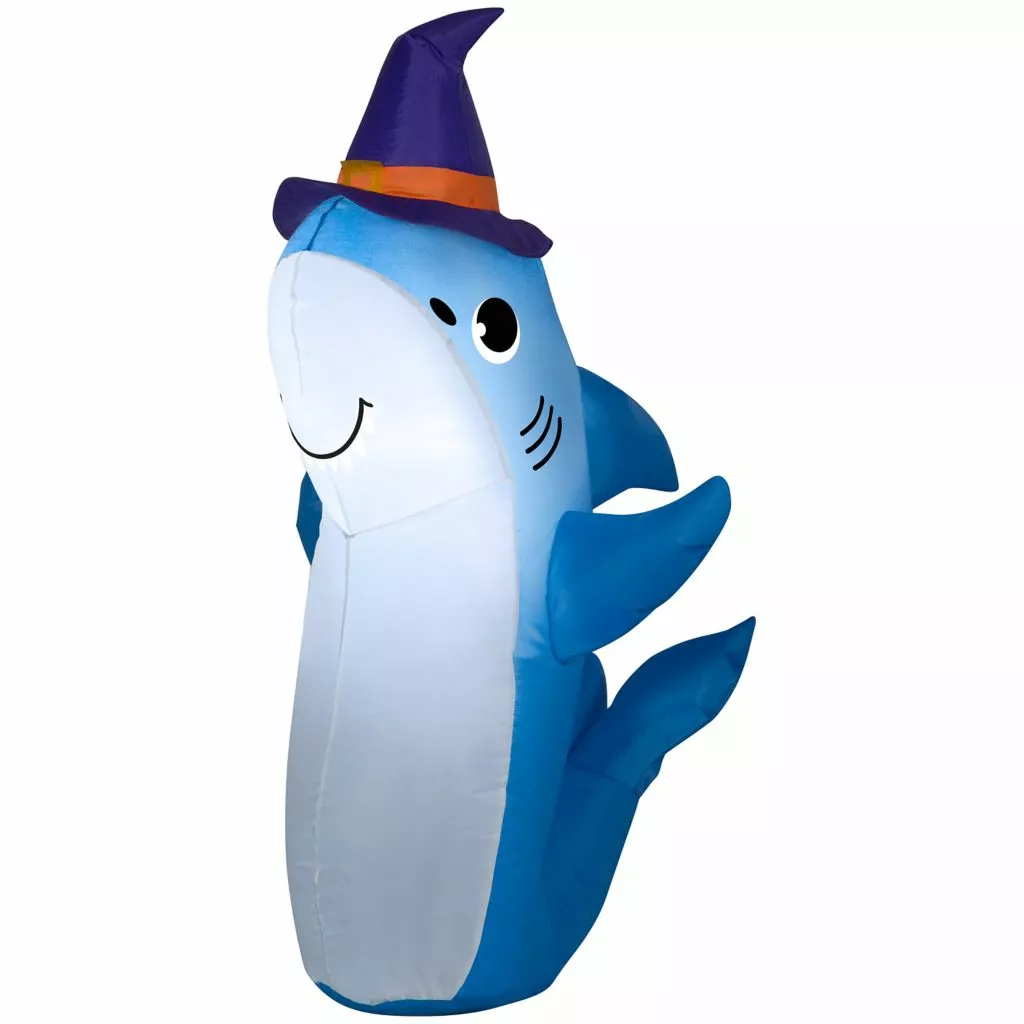 Gemmy Air-Blown Shark with Witch Hat Inflatable, Self-Inflates, G-225560 3 Gemmy Air-Blown Shark with Witch Hat Inflatable, Self-Inflates, G-225560