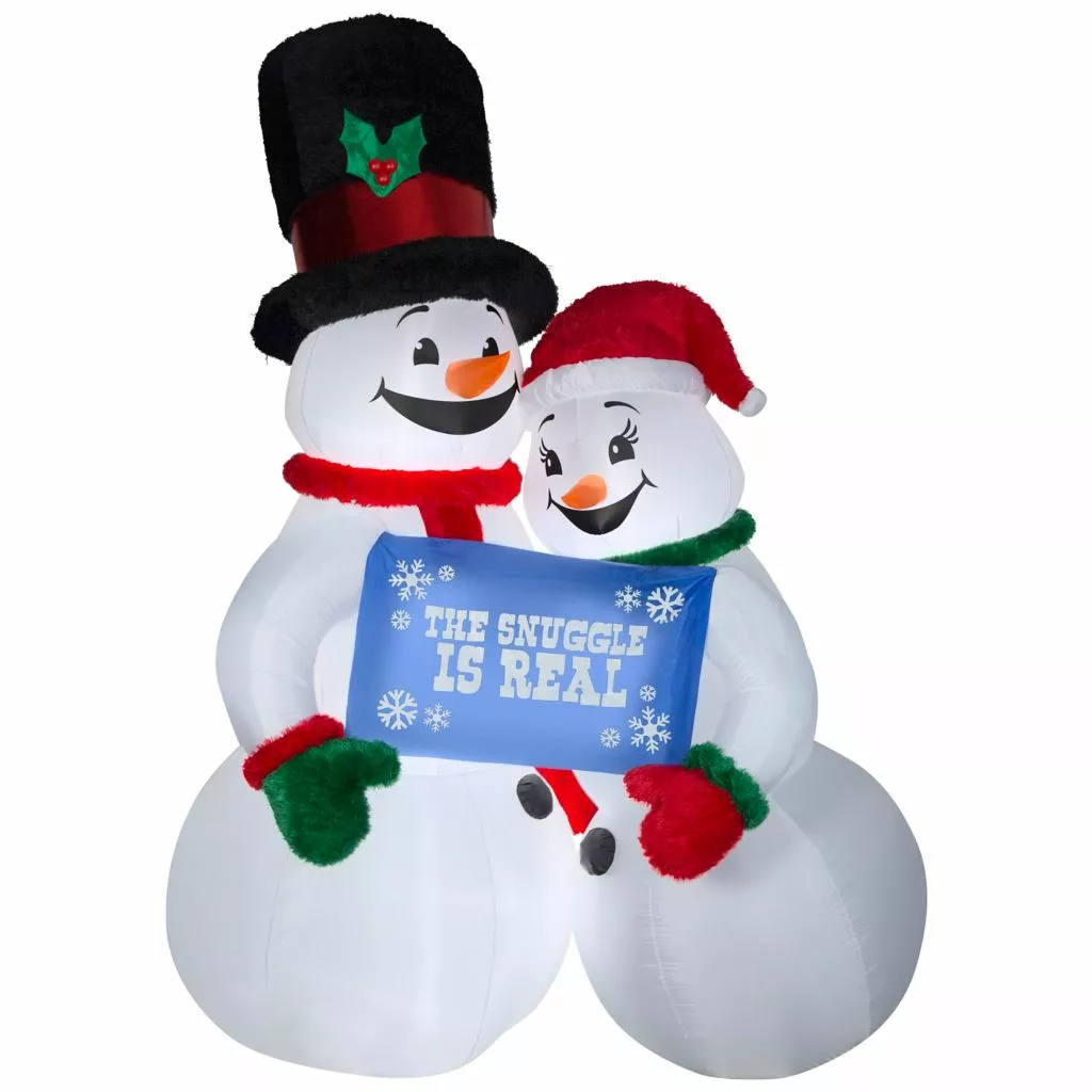 Gemmy Mixed Media Inflatable Snow Couple 3 Gemmy Mixed Media Inflatable Snow Couple