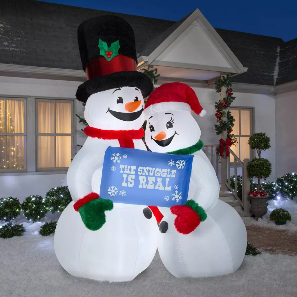 Gemmy Mixed Media Inflatable Snow Couple 4 Gemmy Mixed Media Inflatable Snow Couple - Image 2
