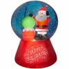 Gemmy Airblown Inflatable Snow Globe Santa on Rooftop Scene -Deals Gemmy Store 1572765