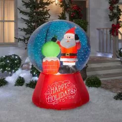 Gemmy Airblown Inflatable Snow Globe Santa on Rooftop Scene 6 Gemmy Airblown Inflatable Snow Globe Santa on Rooftop Scene -Deals Gemmy Store 1572765 A1