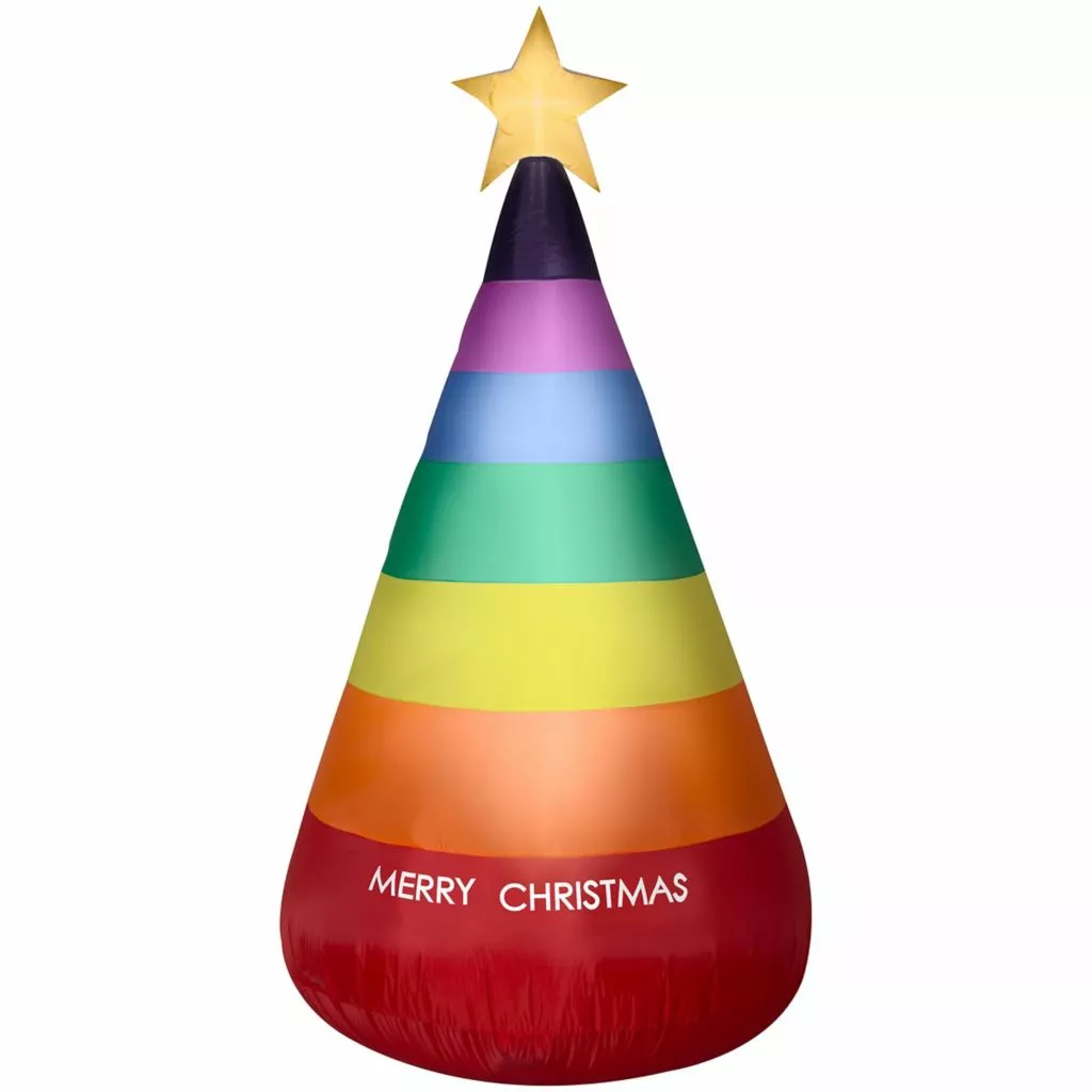 Gemmy Airblown Inflatable Rainbow Christmas Cone Tree 3 Gemmy Airblown Inflatable Rainbow Christmas Cone Tree