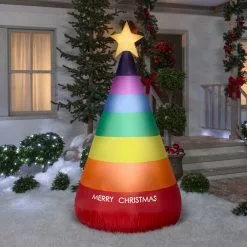 Gemmy Airblown Inflatable Rainbow Christmas Cone Tree 5 Gemmy Airblown Inflatable Rainbow Christmas Cone Tree -Deals Gemmy Store 1572792 A1