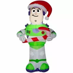 Gemmy Airblown Inflatable Stylized Buzz with Candy Cane