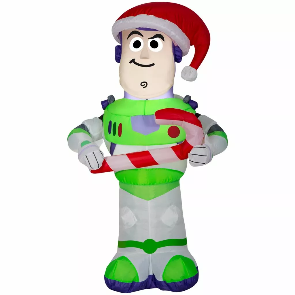 Gemmy Airblown Inflatable Stylized Buzz with Candy Cane 3 Gemmy Airblown Inflatable Stylized Buzz with Candy Cane