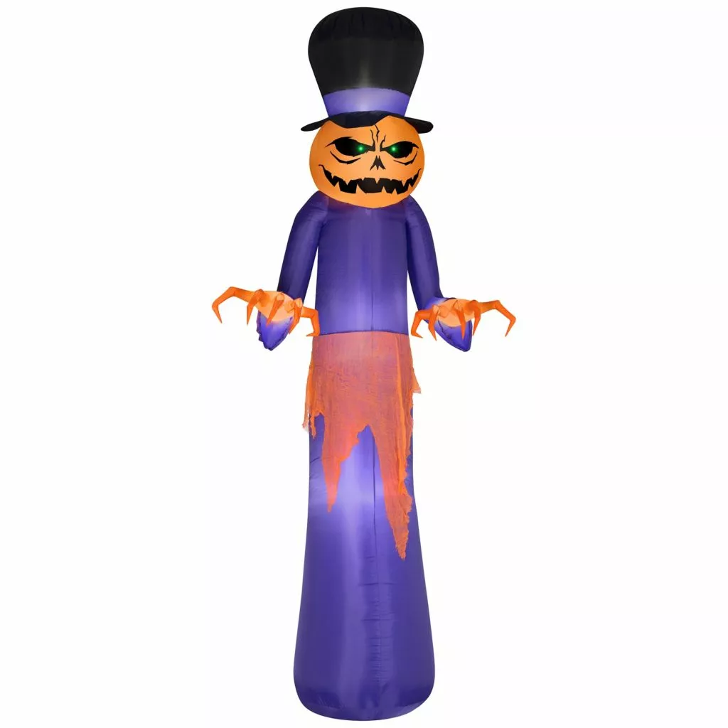 Gemmy Airblown Pumpkin Reaper with Top Hat Inflatable Decoration, G-222675 3 Gemmy Airblown Pumpkin Reaper with Top Hat Inflatable Decoration, G-222675