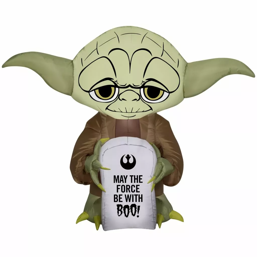 Gemmy Airblown-Stylized Yoda with Tombstone-SM-Star Wars 3 Gemmy Airblown-Stylized Yoda with Tombstone-SM-Star Wars