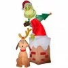 Gemmy Airblown Inflatable Grinch in Chimney with Max Scene, From the Mind of Dr. Seuss 1 Gemmy Airblown Inflatable Grinch in Chimney with Max Scene, From the Mind of Dr. Seuss -Deals Gemmy Store 1736982