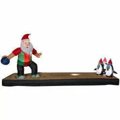 Gemmy Airblown Inflatable Santa Bowling Scene