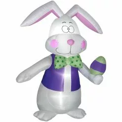 Gemmy Airblownwhite Bowtie Bunny with Vest