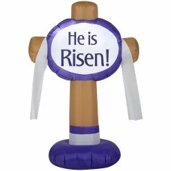 Gemmy Airblown-Outdoor "He Is Risen" Easter Sign, Small, G-41730