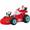 New! Gemmy Airblown Inflatable Santa's Racecar with Penguins, G-113061 -Deals Gemmy Store 1935123