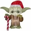 New! Gemmy Airblown Inflatable Yoda with Candy Cane, G-119287 -Deals Gemmy Store 1935151