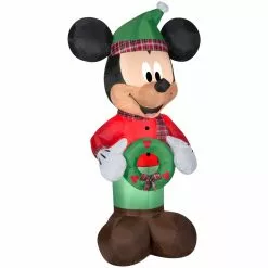 New! Gemmy Airblown Inflatable Mickey Mouse with Plaid Accents, G-119374